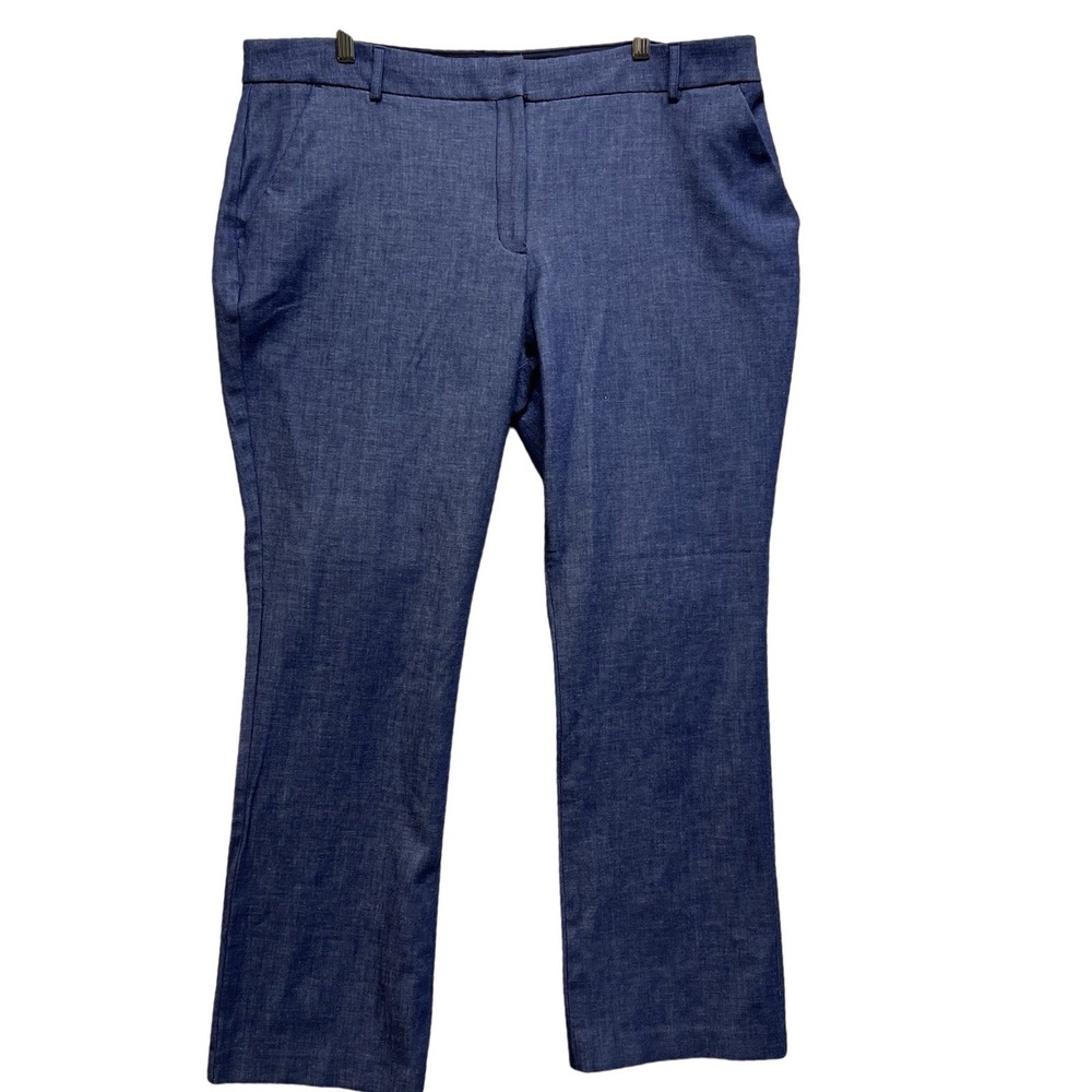 Express Pants Columnist Barely Boot Mid Rise Stretch Blue 18 Regular Career